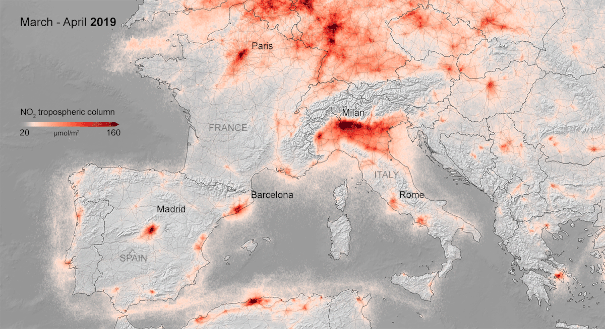 New Data Show Air Pollution Drop Around 50 Percent In Some Cities During Coronavirus Lockdown Global Pollution Map 2022