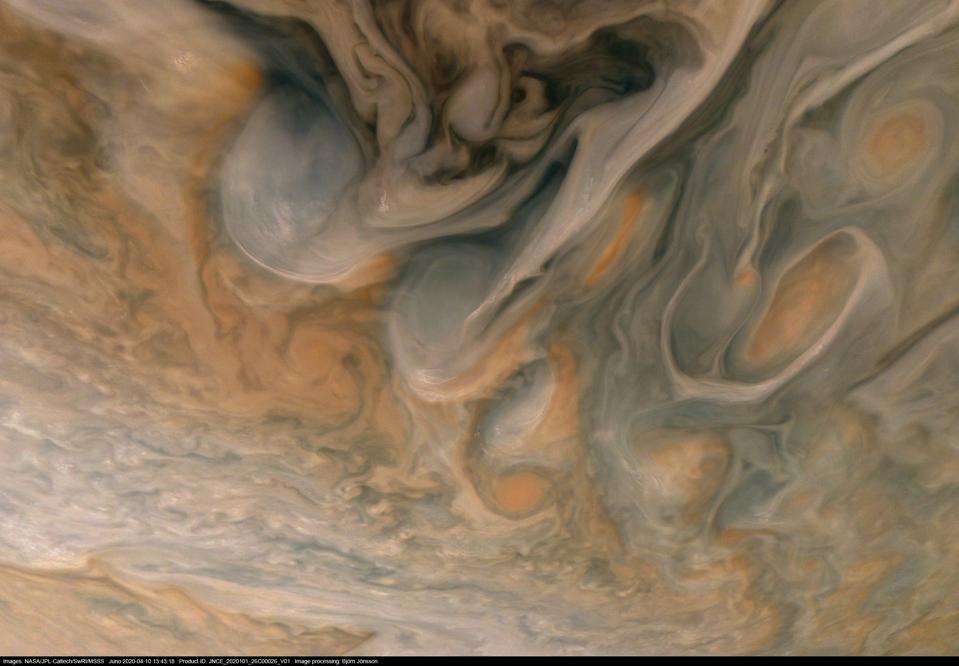 Jet N2 on Jupiter, as taken last week by Juno at Jupiter, and processed by citizen scientist Björn Jónsson.