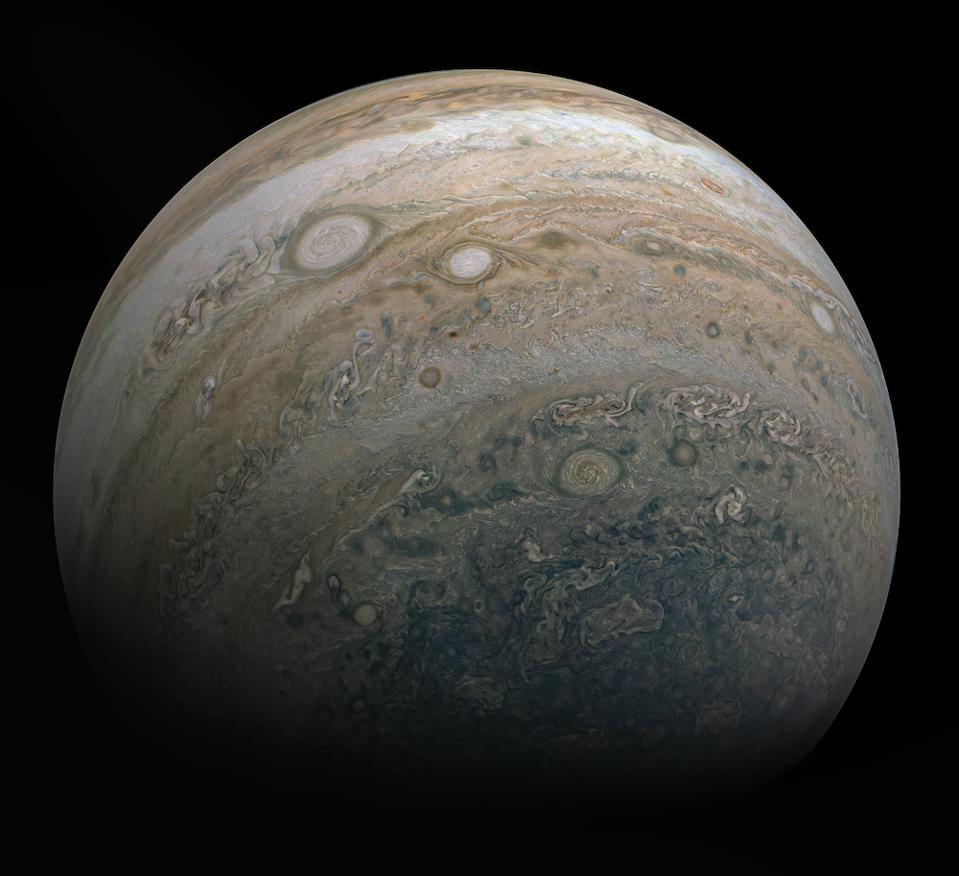 View of Jupiter as imaged by Juno on its perijove 26 flyby, and processed by Kevin M. Gill.