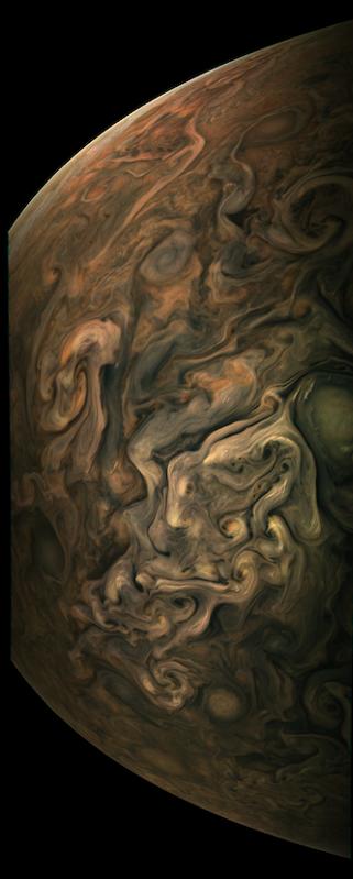 Another incredible image of Jupiter's swirling cloud tops as seen last week by Juno, and processed by citizen scientist Gerald Eichstädt.