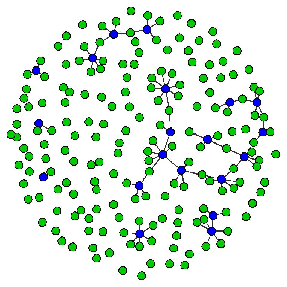 A network epidemiology map of household connections given essential contacts only.