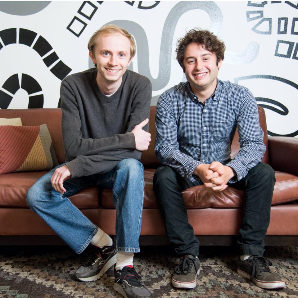 Figma founders Evan Wallace, left, and CEO Dylan Field.