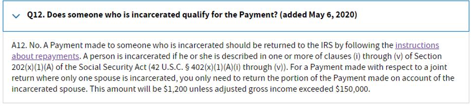 Do People In Prison Qualify For Stimulus Check Payments