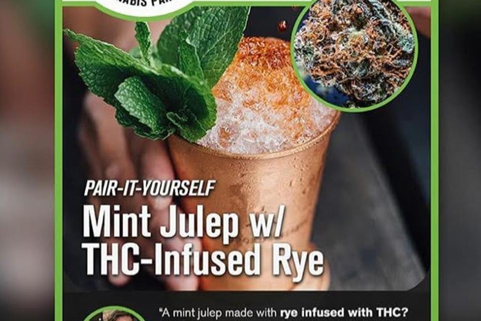 a perfectly delicious THC infused mint julep for Derby Day