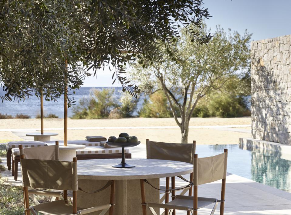 private pool at a beach resort in Greece