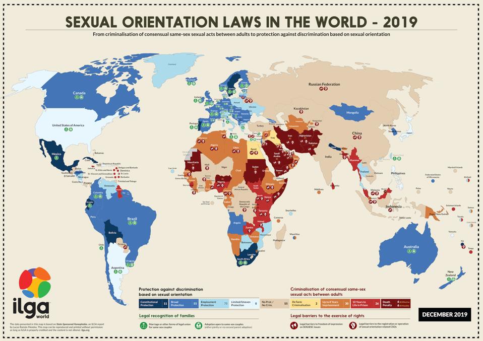 Map Shows Where It's Illegal To Be Gay – 30 Years Since WHO ...