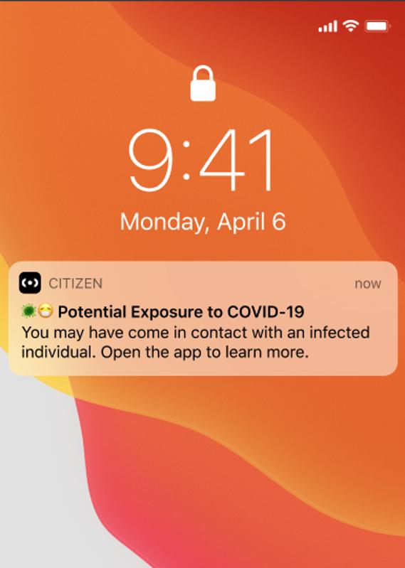 Citizen SafeTrace Push Notification