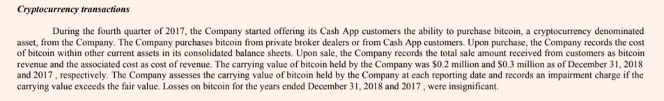 Obtained from Square, Inc. 2018 10-K Report