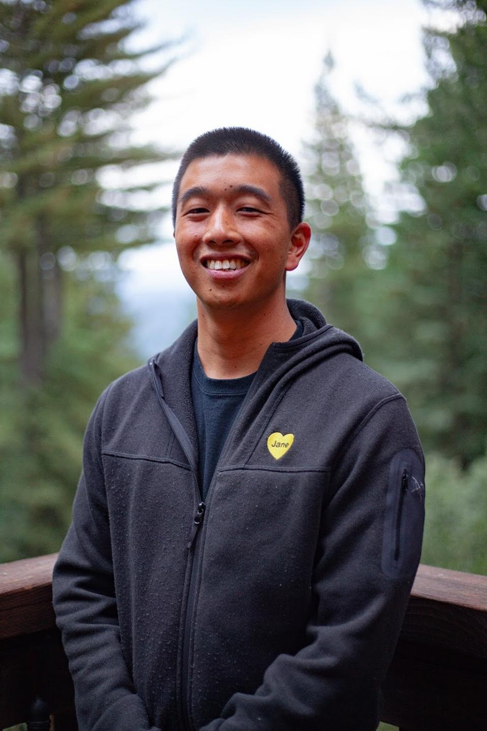 Howard out in the redwoods.