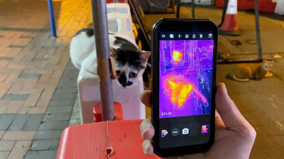 The FLIR camera in action.
