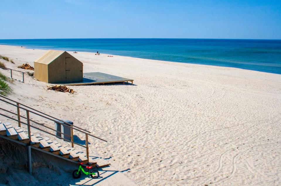 Long white sandy beach post coronavirus in Lithuania