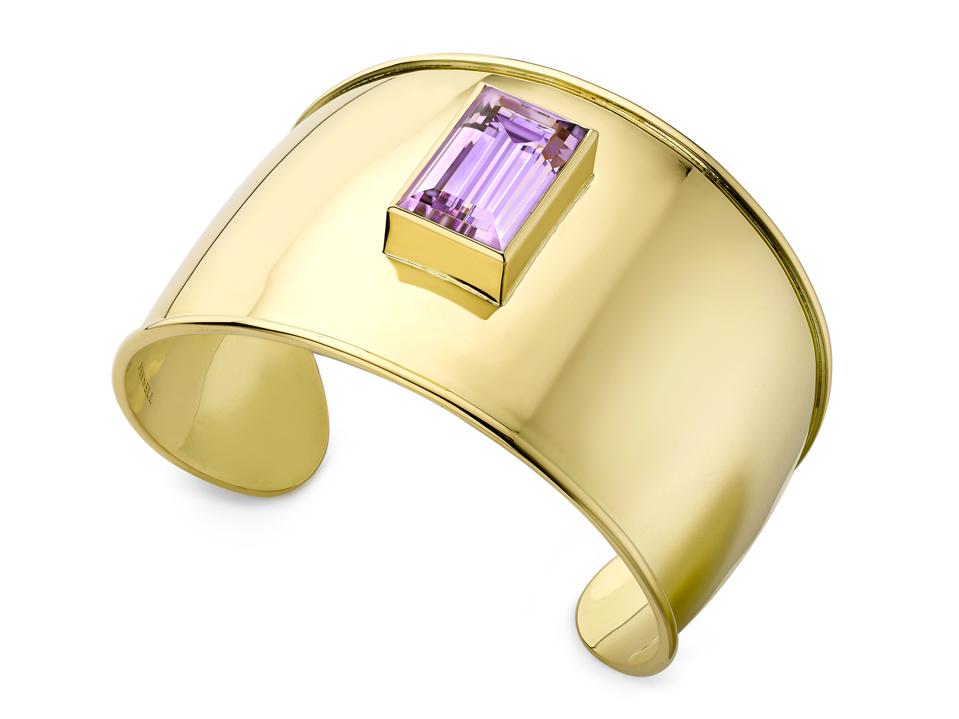 Theo Fennell one-of-a-kind 18ct yellow gold and amethyst cuff, $12,274