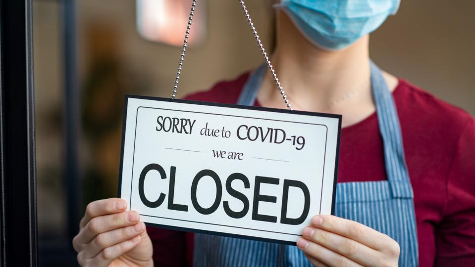 Small business closed for covid-19 lockdown