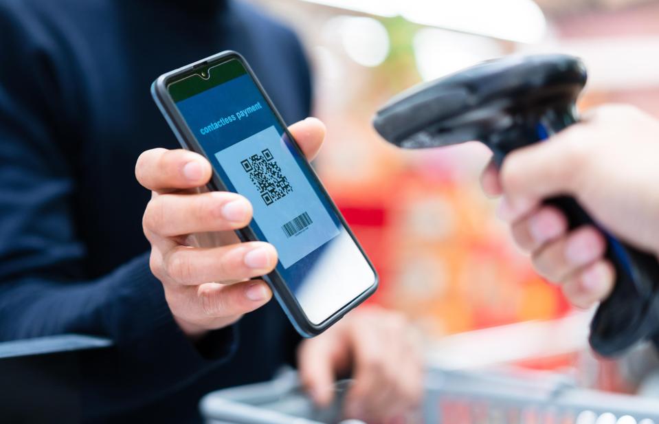 QR code in a supermarket.