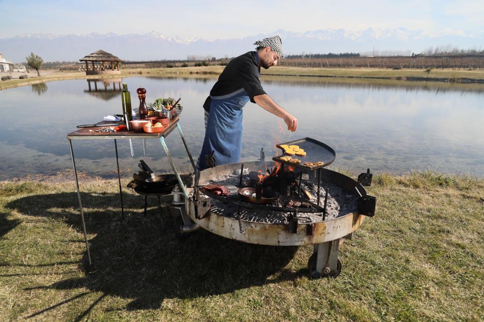 Chef Andria Cooking at Domaine Bousquet