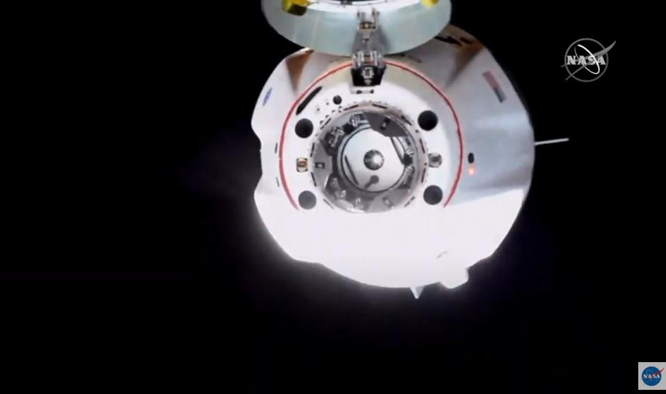 Crew Dragon near docking