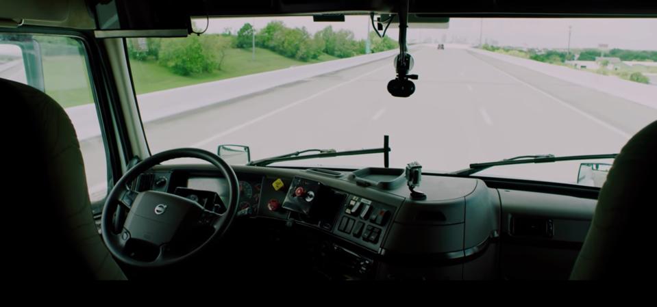 A Starsky unmanned truck on a closed road