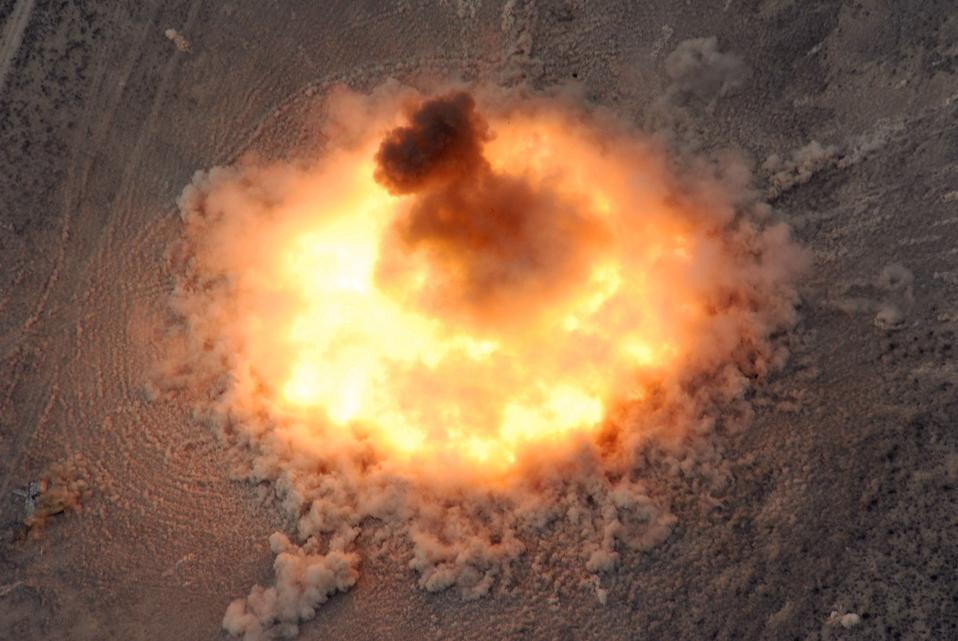 A huge bomb explosion