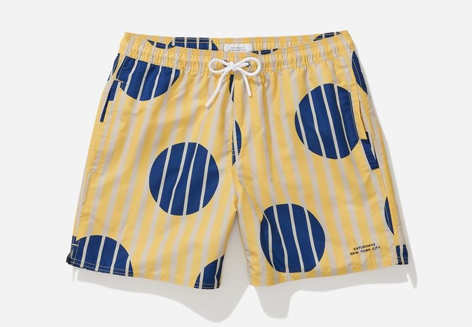 Samstag Nyc Gestreifte Polka Dot Swim Short