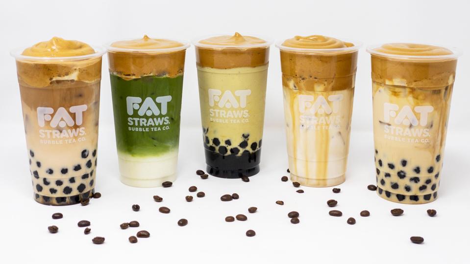 dalgona coffee bubble tea drinks from Fat Straws