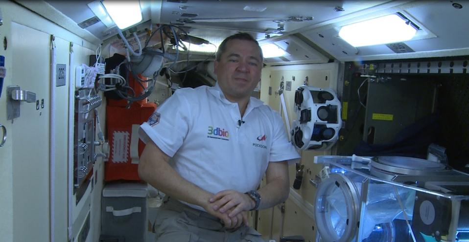 An astronaut on the International Space Station