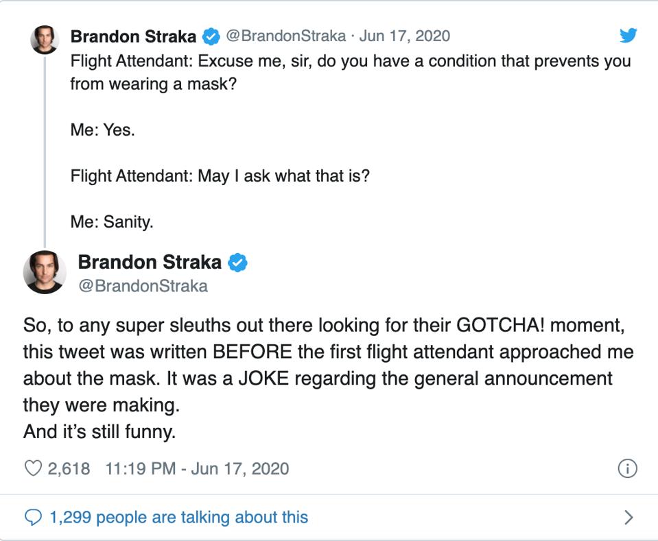 Tweets from @BrandonStraka from June 17, 2020