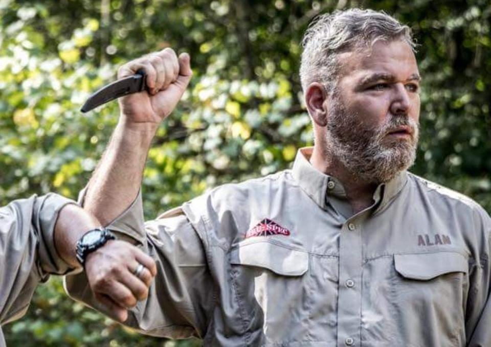 Man training with knife