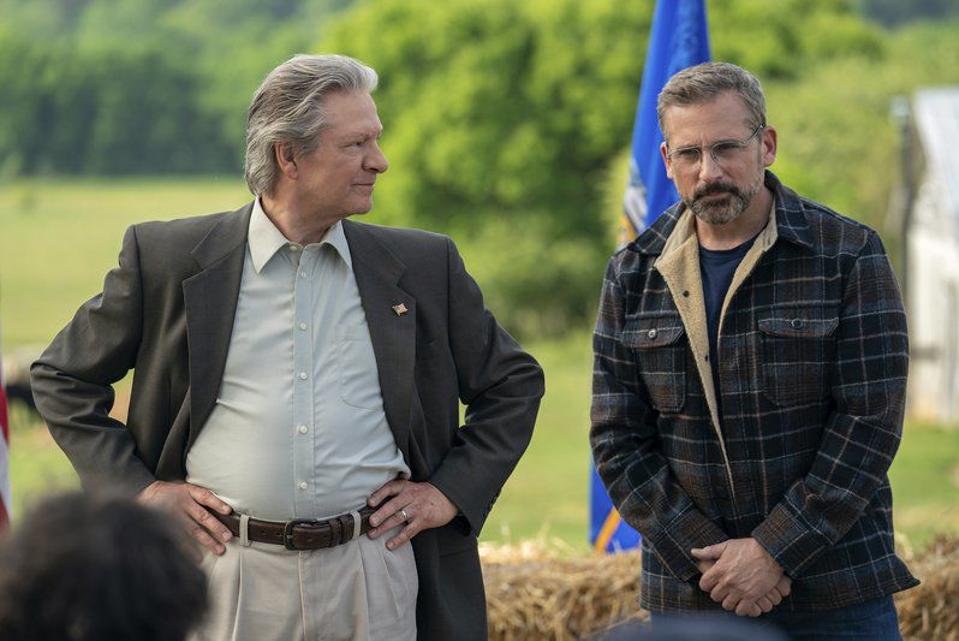 A big-time political consultant (Steve Carell) tries to get a small-town ex-marine (Chris Cooper) elected mayor in John Stewart's 'Irresistible.'