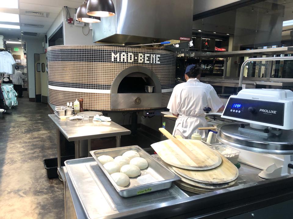 Pizza station at Mad Bene on Oahu.