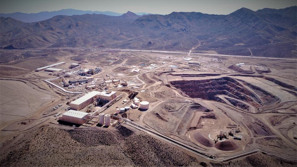 The MP Materials Mountain Pass mine site and processing facility