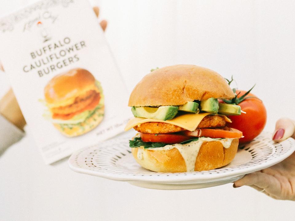 Tattooed Chef, Buffalo Cauliflower Burger