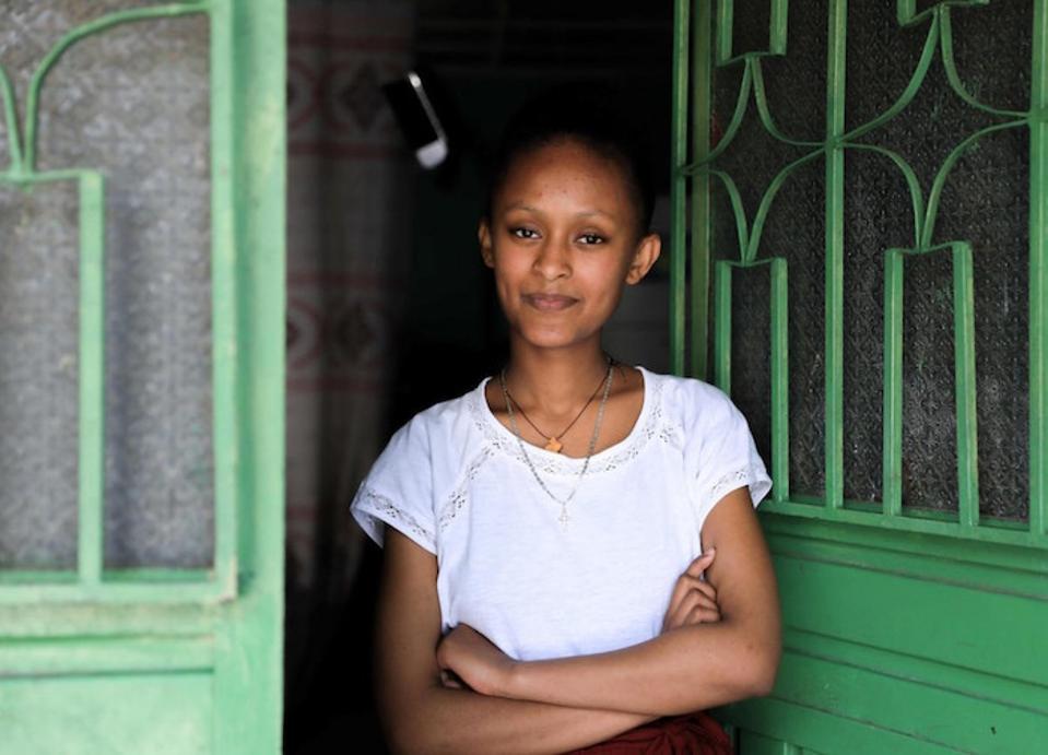 While schools are closed in Addis Ababa, Ethiopia to prevent the spread of COVID-19, 17-year-old Sehinemariam is continuing her education from home using a distance learning plan developed by the government with support from UNICEF.