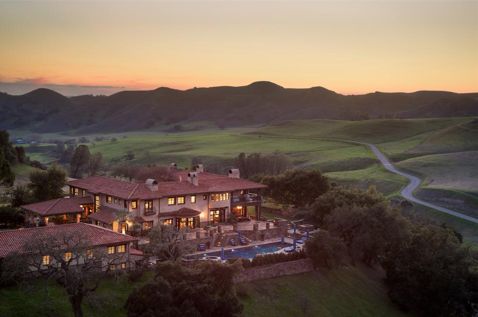 Rancho Latigo, Santa Ynez Valley, California, equestrian, horses, hacienda, mountains, Santa Barbara, Compass