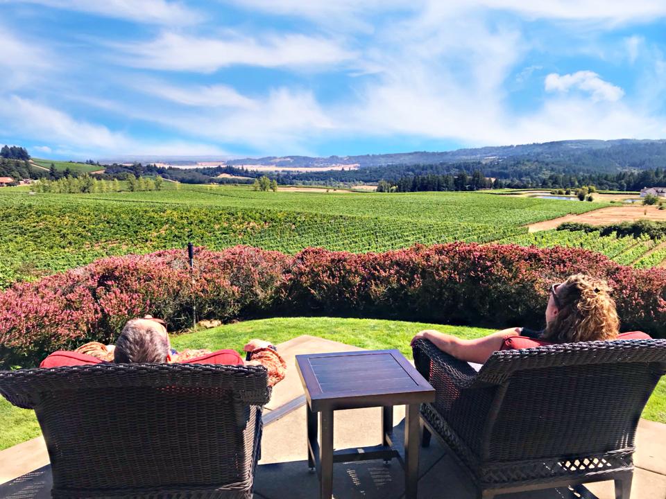 A View of Willamette Valley's Eola-Amity Hills AVA from Bethel Heights Winery