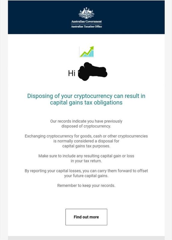 ATO Crypto tax warning letter