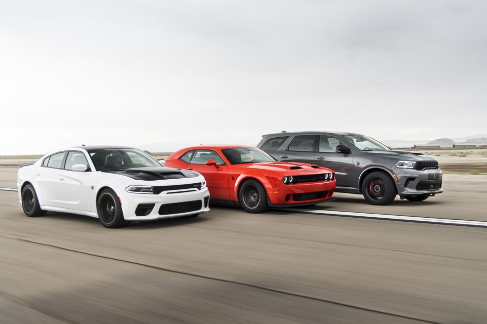 For 2021 the Dodge Charger, Challenger and Durango are all available with supercharged 6.2-liter Hellcat V8s