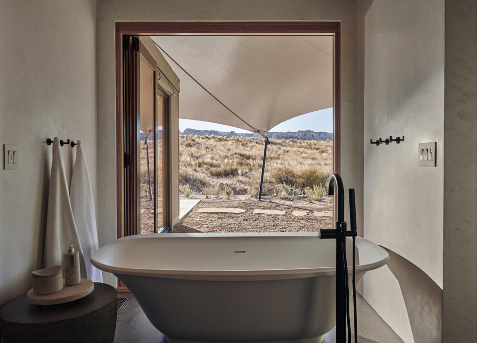 Bathroom in tent