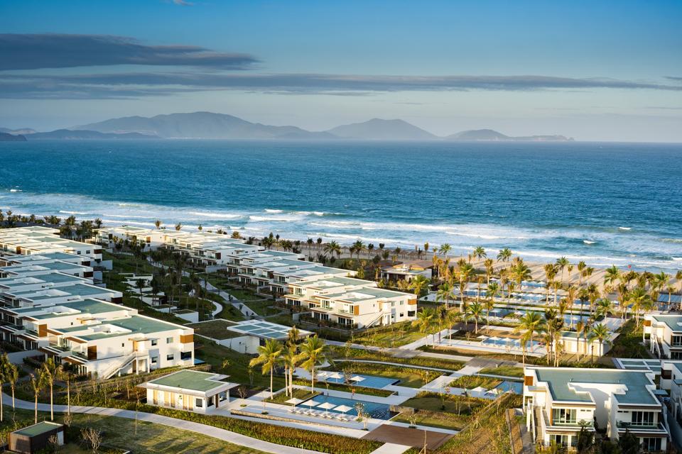 beachfront resort scene