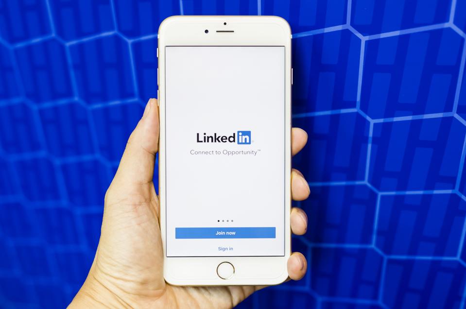 The LinkedIn join screen displayed on an iPhone