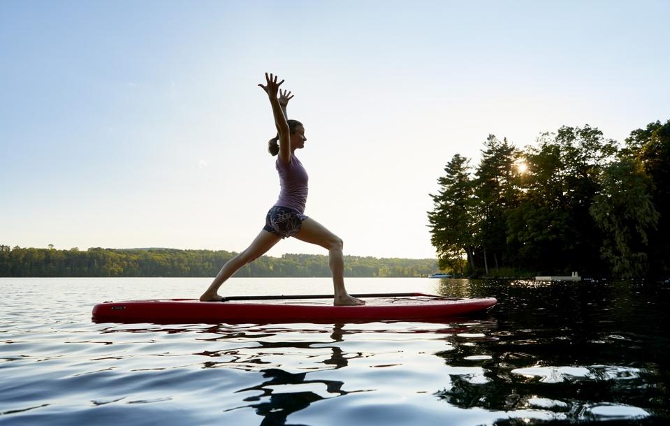 woman doing yoga