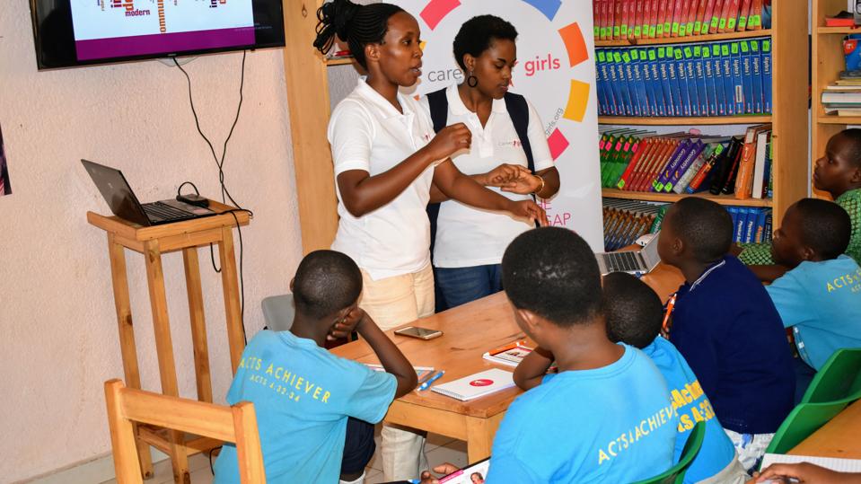 Rwanda's Starlight conducting a STEM workshop for school students in Kigali, Rwanda.