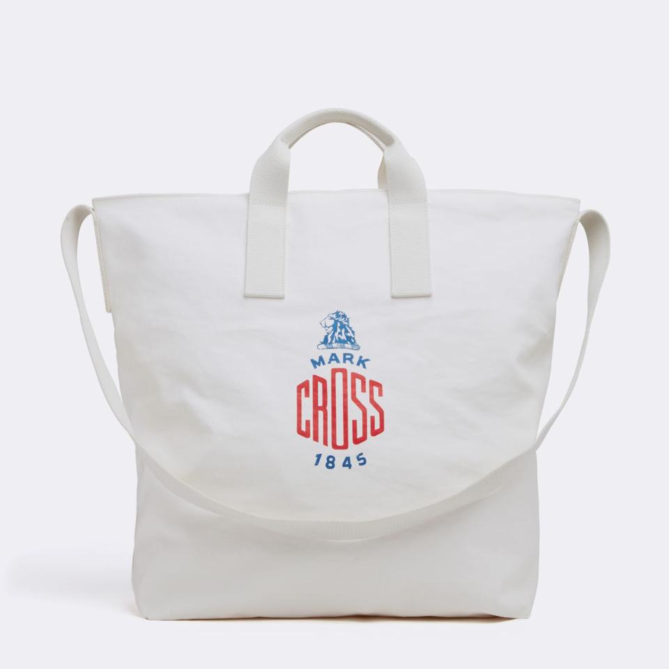 The Mark Cross Weatherbird Medium Tote Bag in Canvas White