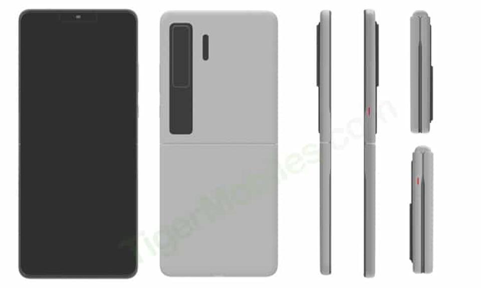 Drawings and renders of a folding phone from Huawei