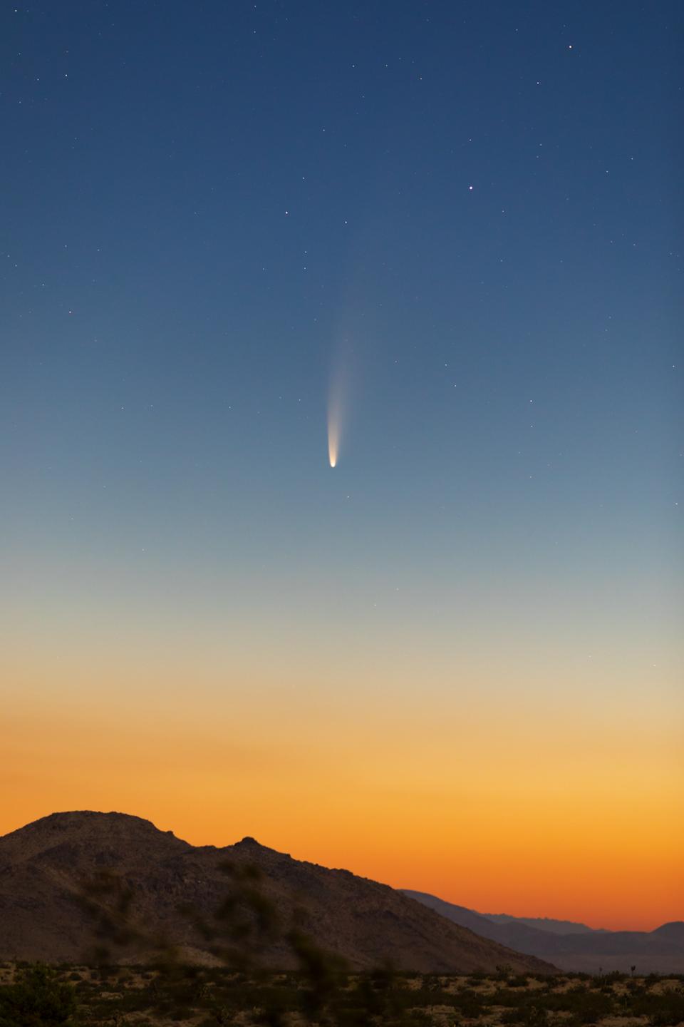 This photo of comet C/2020 F3 NEOWISE was taken from Landers, California on 07/07/2020.