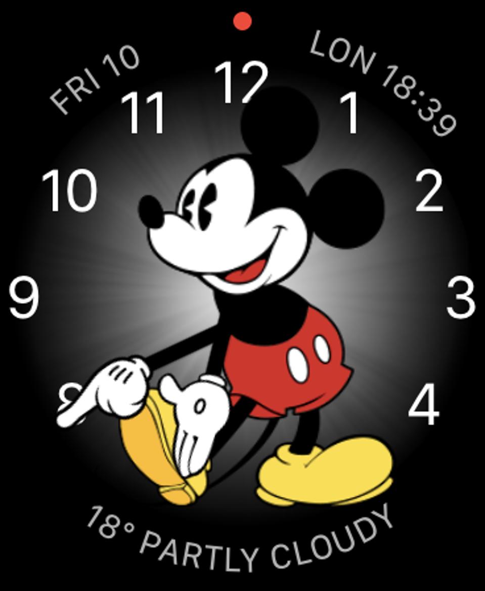 The tremendous Mickey Mouse Apple Watch face