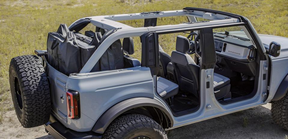 2021 Ford Bronco with doors stowed in back