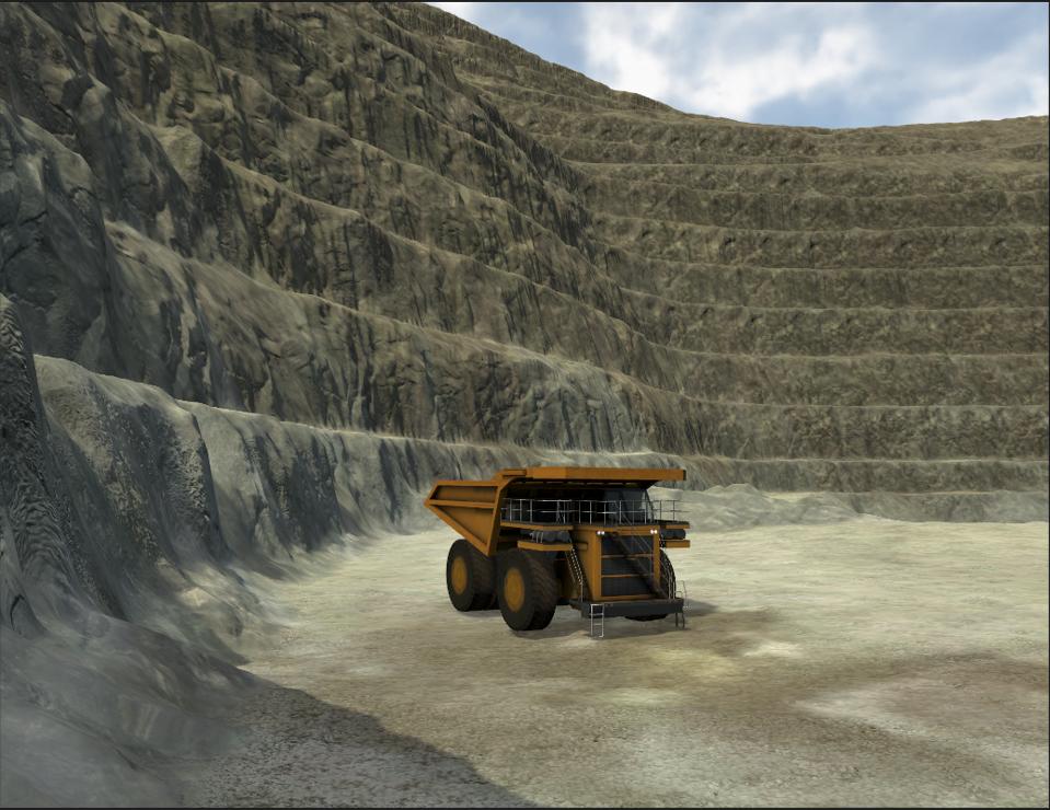 Sim of an autonomous vehicle in a canyon