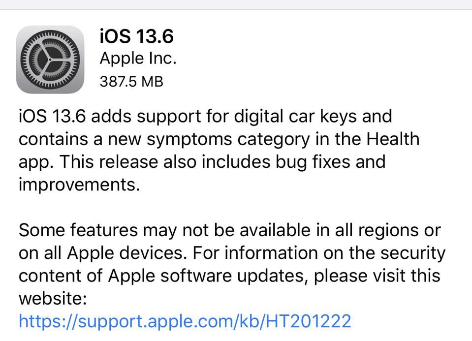 iOS 13.6 is here.