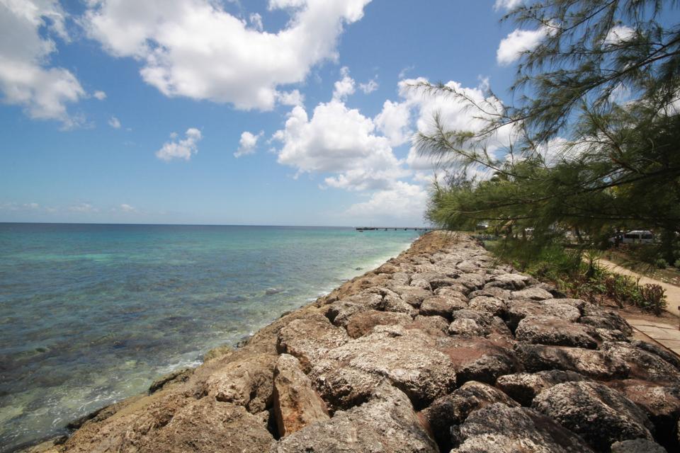 Beautiful blue sky and beach of Barbados