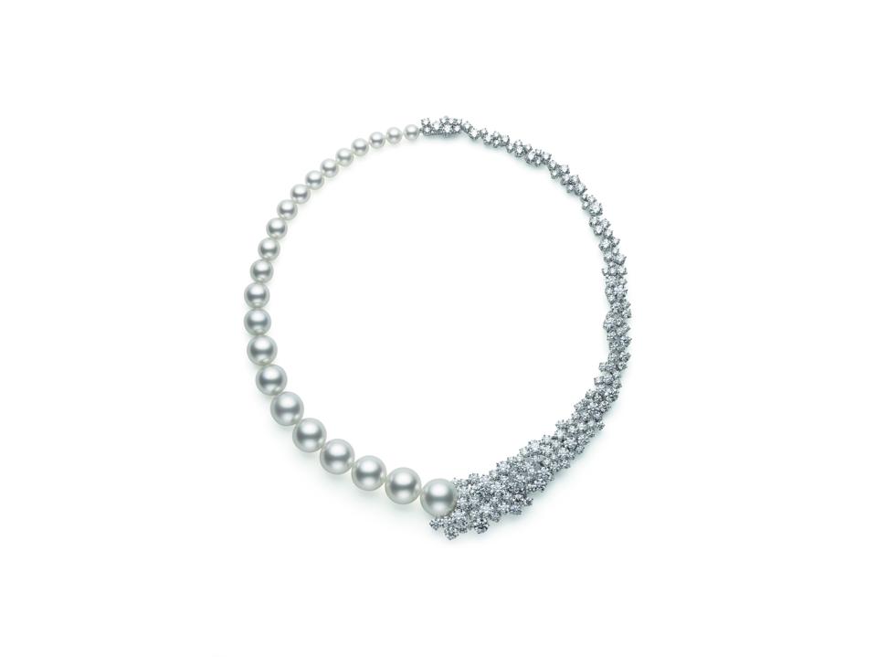Mikimoto’s Prestige Akoya & White South Sea Cultured Pearl and Diamond Necklace